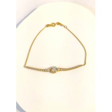 Βραχιόλι Σε Κίτρινο Χρυσό 14Κ - Στρογγυλά ζιργκόν (BR128)